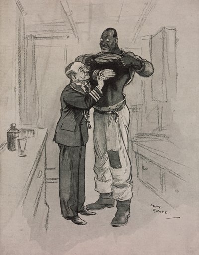 A peste negra, um hipocondríaco, cartoon de Chas Grave (1886-1944) de The Tatler, No 1415, 8 de Agosto de Charles Grave