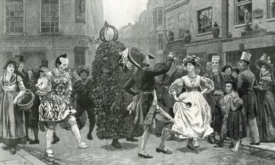 Jack-in-the-Green - uma cena de maio de sessenta anos atrás (ou seja, c 1830) de Charles Green