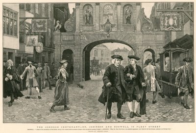 O Centenário Johnson: Dr. Johnson e Boswell na Fleet Street (gravura) de Charles Green