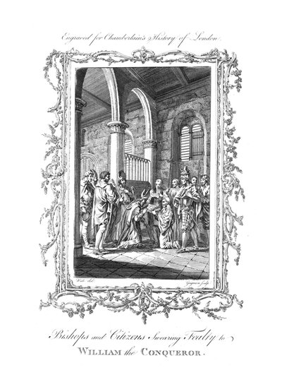 Bispos e cidadãos jurando lealdade a Guilherme, o Conquistador., C1770. de Charles Grignion