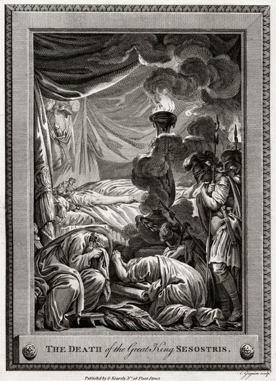 A morte do grande rei Sesostris, Egito antigo, 1775 de Charles Grignion