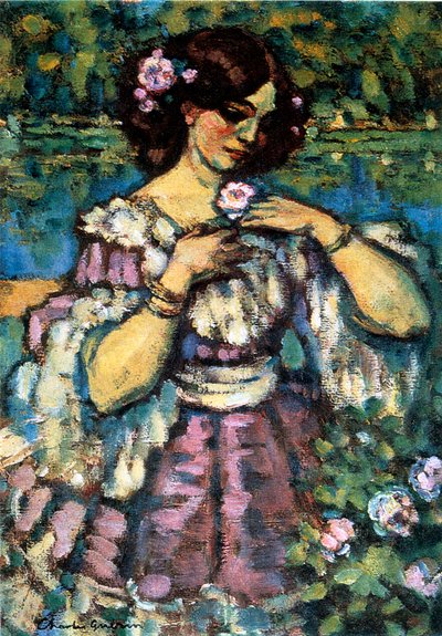 Mulher com rosa, 1901 de Charles Guerin