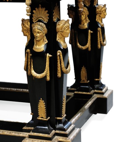 Mesa Napoleão III, desenhada por Jean Brandely, marchetaria de E. Varlot, Paris, c.1850-75 de Charles Guillaume Diehl