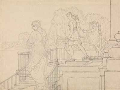 Varanda com estatuária, Easton Neston, Northants de Charles Hamilton Smith