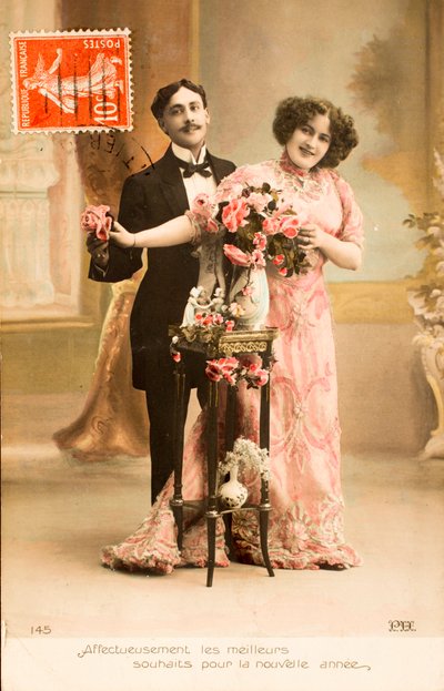 Cartão Postal Antigo/Ano Novo Feliz/ Boas Festas de Augustus Kollner