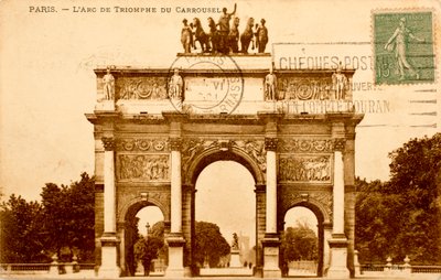 Cartão Postal/Arc de Triomphe du Carrousel/Paris/Seine/Ile de France/France de Augustus Kollner