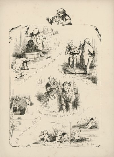 Página de Provérbios com imagens de Charles H Bennett de Charles Henry (after) Bennett