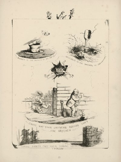 Página de Provérbios com imagens de Charles H Bennett de Charles Henry (after) Bennett