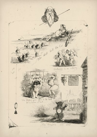 Página de Provérbios com imagens de Charles H Bennett de Charles Henry (after) Bennett
