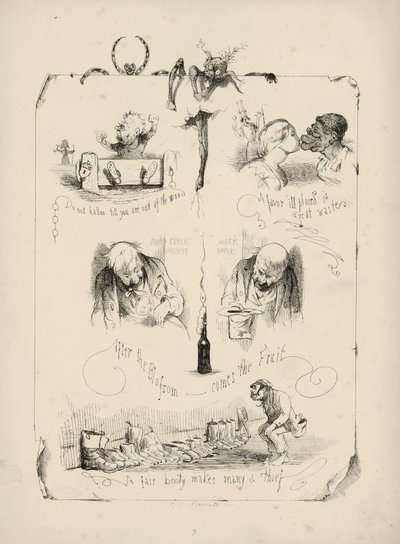 Página de Provérbios com imagens de Charles H Bennett de Charles Henry (after) Bennett