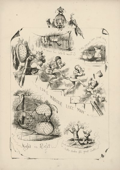 Página de Provérbios com imagens de Charles H Bennett de Charles Henry (after) Bennett