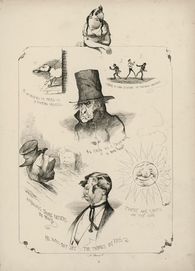 Página de Provérbios com imagens de Charles H Bennett de Charles Henry (after) Bennett