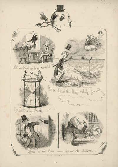Página de Provérbios com imagens de Charles H Bennett de Charles Henry (after) Bennett