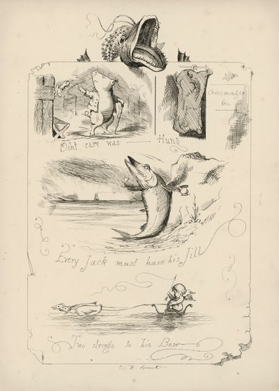 Página de Provérbios com imagens de Charles H Bennett de Charles Henry (after) Bennett