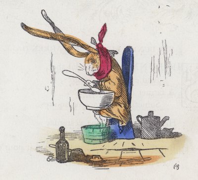 Coelho que sofre de uma constipação (gravura colorida) de Charles Henry (after) Bennett