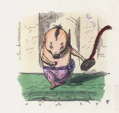 A Peruca Porquinho (gravura colorida) de Charles Henry (after) Bennett