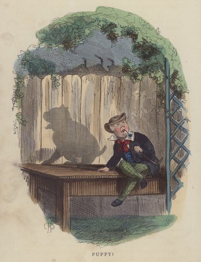 Cachorro (gravação colorida) de Charles Henry Bennett