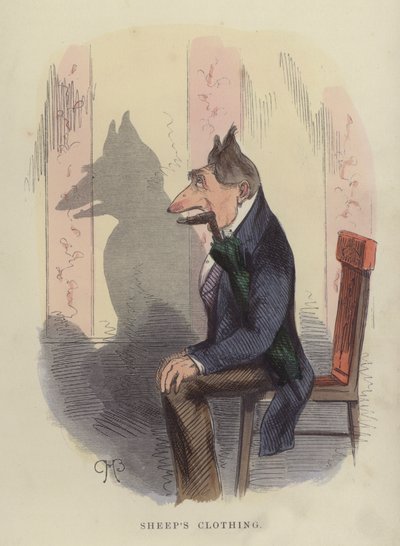 Roupa de Ovelha (gravura colorida) de Charles Henry Bennett