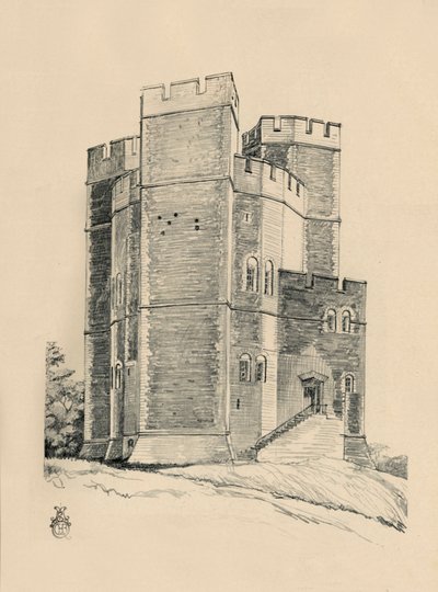 Exterior do Castelo de Orford, Suffolk, as ameias restauradas, 1931 de Charles Henry Bourne Quennell