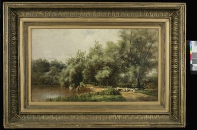 Lavagem de ovelhas em Long Island, 1874 de Charles Henry Miller