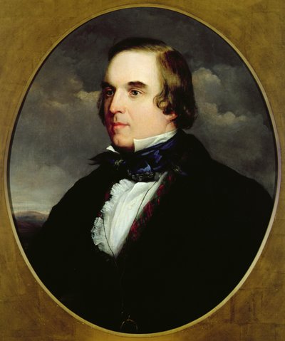 Retrato de George Linley (1798-1865) (óleo sobre tela) de Charles Henry Schwanfelder