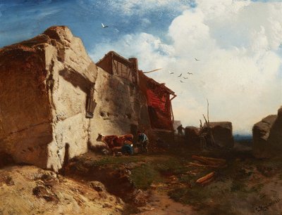 Alemão: Farmstead on a Rocky Coastline Farmstead on a Rocky Coastline de Charles Hoguet