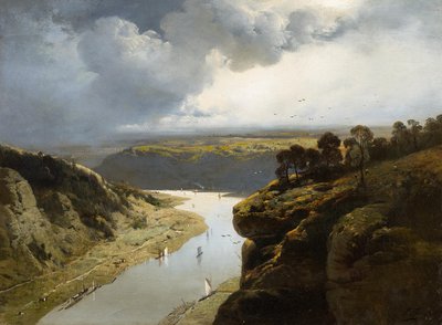 Alemão: Blick in das Tal der Rhone Vista no vale do Ródano de Charles Hoguet