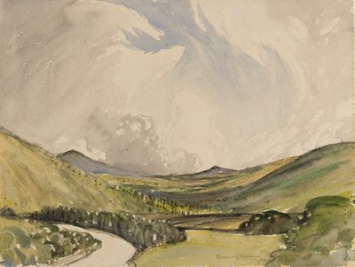 Manhã tempestuosa, Graystoke, Cumbria (wc no papel) de Charles John Holmes