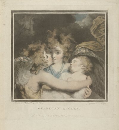 Dois anjos e uma criança
Anjos da guarda (título sobre o objecto) de Charles Howard Hodges