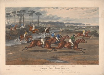 Um de um conjunto de quatro: Leamington Grand Steeple Chase ... 1837. Prato 3. Mr. Clifford na Condessa ... de Charles Hunt