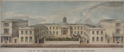 O Asilo Lambeth para Meninas, fundado em 1758, c.1840 (cor litho) de Charles Ingrey