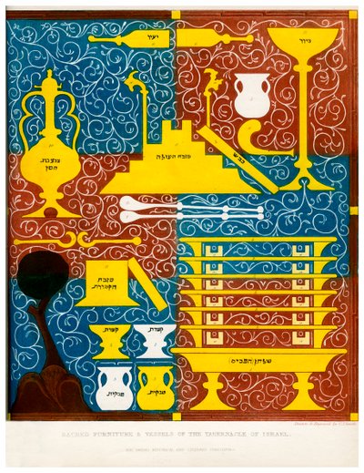 Móveis e vasos sagrados do Tabernáculo de Israel, século XV, 1840 de Charles J. Smith