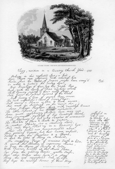 Igreja Stoke Poges, Buckinghamshire, c1750, 1840 de Charles J. Smith