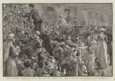 Árvore de Natal na Ala das Crianças no Hospital de Londres, Whitechapel de Charles J. Staniland