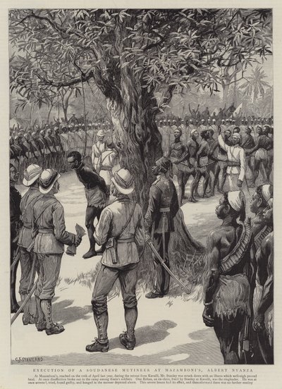 Execução de um Mutineer do Sudão em Mazamboni&39;s, Albert Nyanza de Charles J. Staniland