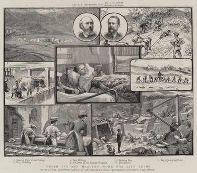 Ar fresco e trabalho saudável para árabes da cidade, anotações no Ramo de Lancashire do Lar das Crianças, Crowthorne, Edgworth, perto de Bolton de Charles J. Staniland