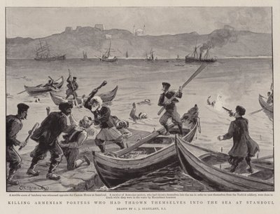 Matando Portadores Armênios que se jogaram no Mar em Stamboul de Charles J. Staniland