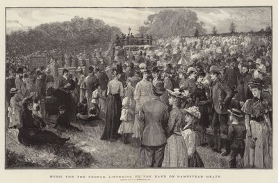 Música para as pessoas ouvindo a banda em Hampstead Heath de Charles J. Staniland