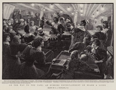 No caminho para o cabo, um entretenimento à noite a bordo de um forro de Charles J. Staniland