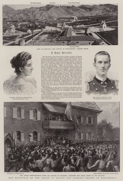 O noivado do príncipe de Nápoles e a princesa Helene de Montenegro de Charles J. Staniland