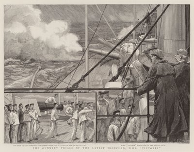 Os julgamentos de artilharia dos últimos Ironclad, HMS Victoria de Charles J. Staniland