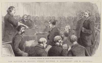 A briga em Regent Street, entre M Rochefort e M Pilotell de Charles J. Staniland