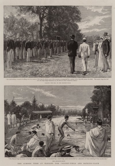 O período de verão em Harrow, o campo de críquete e o local de banho de Charles J. Staniland