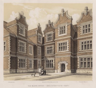 Antiga casa senhorial, Hollingbourne, Kent (cor litho) de Charles James Richardson