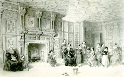 A sala de aula na Campden House, c.1840 (gravura) de Charles James Richardson
