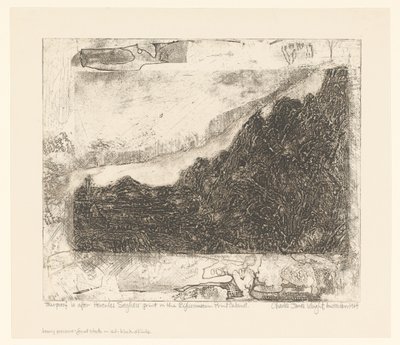 Paisagem rochosa com estradas e um rio de Charles James Wright (signed by artist)