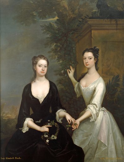 Lady Henrietta e Lady Elizabeth Finch, c.1732 (óleo sobre tela) de Charles Jervas