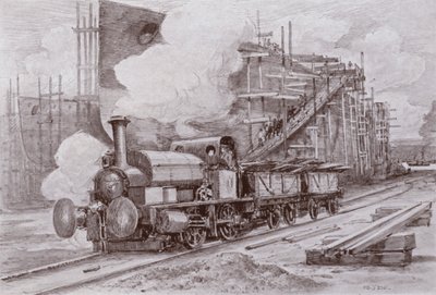 A locomotiva do estaleiro (litho) de Charles John de (after) Lacy