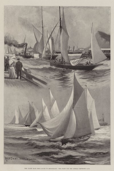 A corrida de iates de Dover a Heligoland, o começo da Copa do Imperador Alemão de Charles John de Lacy