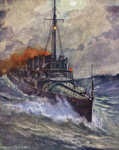 Barco torpedeiro (litografia a cores) de Charles John de Lacy